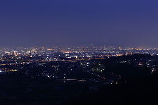 摂津峡公園　展望デッキの夜景スポット写真（2）class=