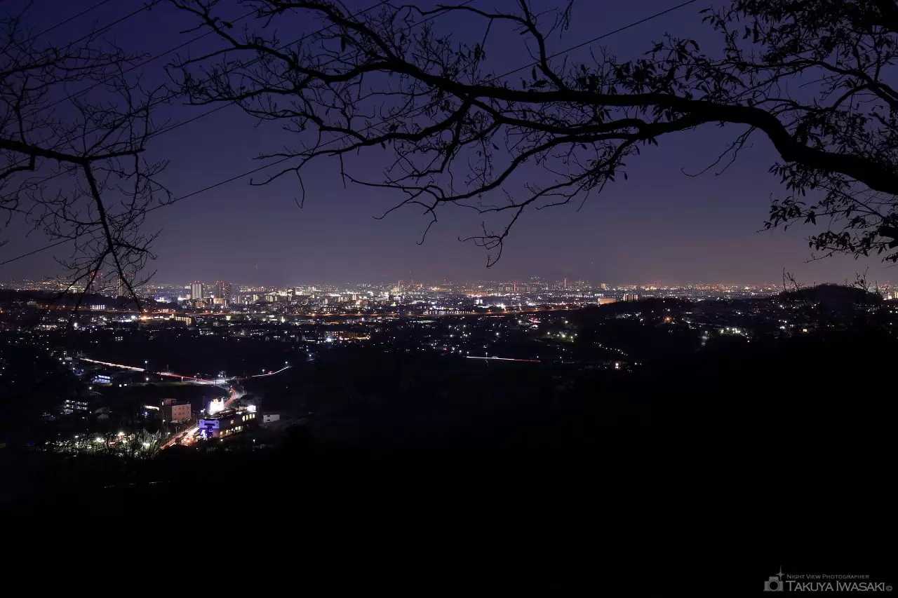 摂津峡公園 展望デッキの夜景（大阪府高槻市）