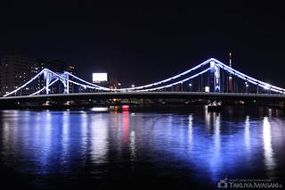 隅田川テラス・清洲橋東側の夜景スポット写真（2）class=