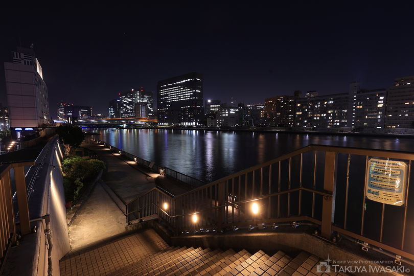 隅田川テラス・清洲橋東側の夜景スポット写真（6）