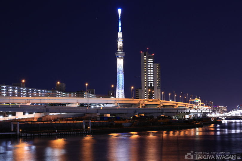 汐入公園の夜景スポット写真（1）