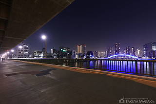 隅田川大橋の南側歩道の雰囲気