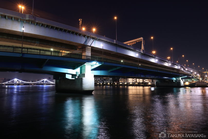 隅田川テラス　隅田川大橋付近の夜景スポット写真（4）
