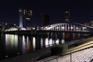 隅田川テラス　勝鬨橋付近の夜景スポット写真（3）class=