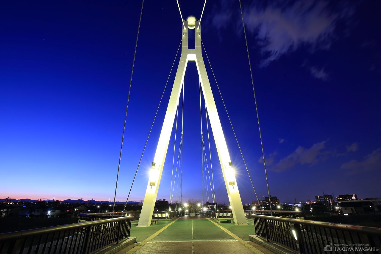 ふれあい橋の夜景スポット写真（3）