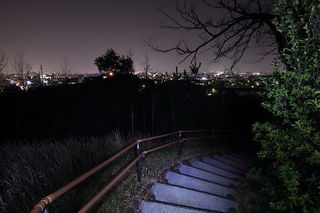 展望台付近の階段から見える夜景