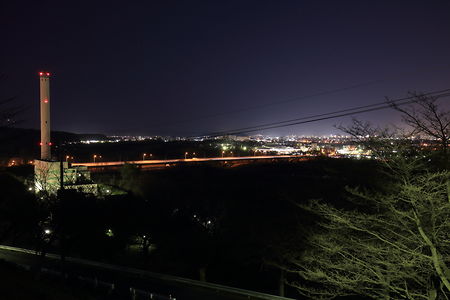 清掃センター・拝島橋方面の夜景