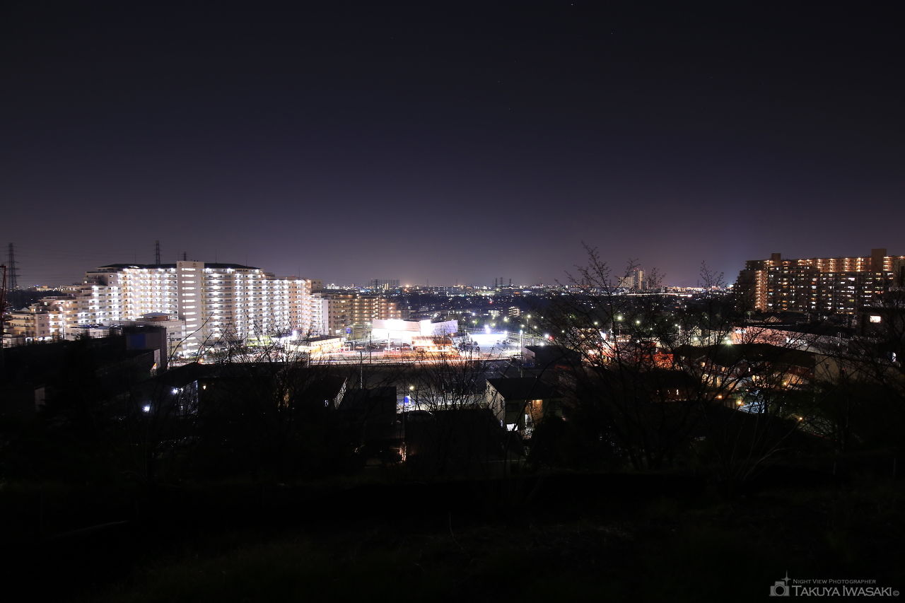 小山内裏公園 西展望広場の夜景スポット写真（1）