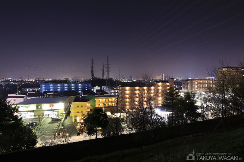 小山内裏公園 東展望広場の夜景スポット写真（1）