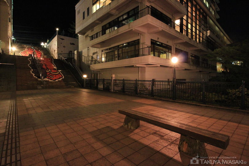 鬼怒川温泉 ふれあい橋の夜景スポット写真（3）
