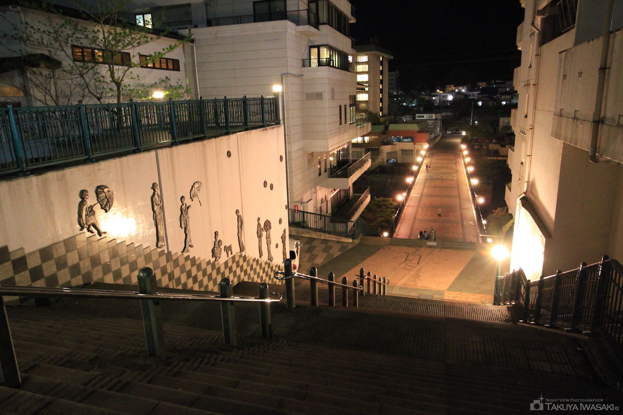 鬼怒川温泉 ふれあい橋の夜景スポット写真（5）