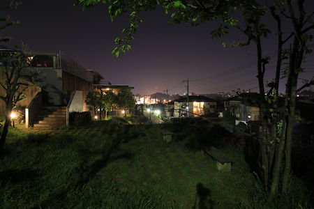 公園から新石川地区の夜景を望む