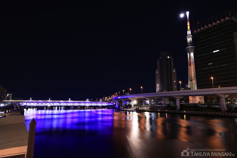 吾妻橋の夜景スポット写真（1）
