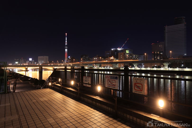 隅田川テラス 蔵前橋付近の夜景スポット写真（3）