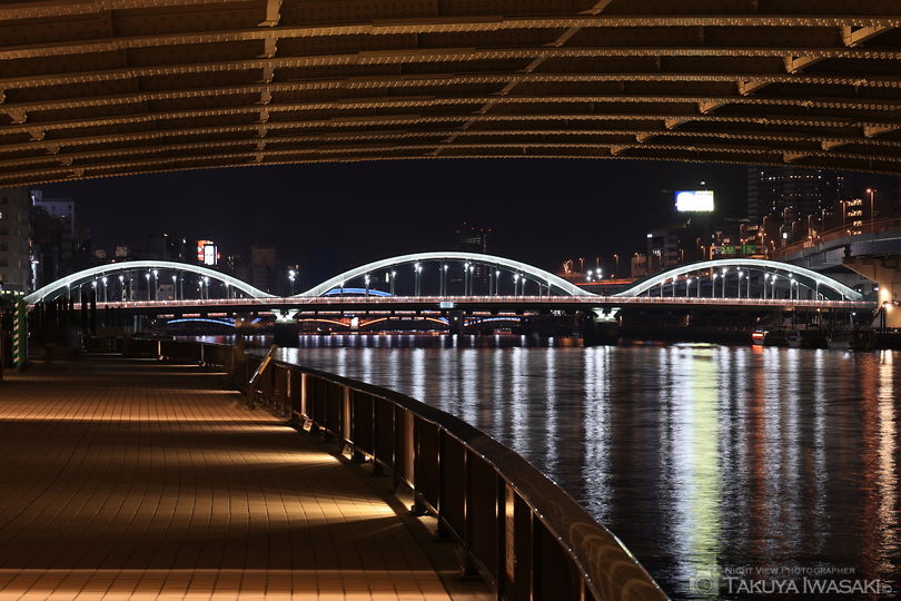 隅田川テラス 蔵前橋付近の夜景スポット写真（5）