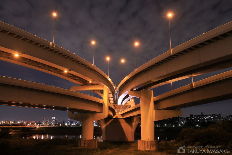 荒川河川敷（江北橋付近）の夜景スポット写真（5）