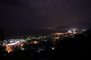由比港方面の夜景