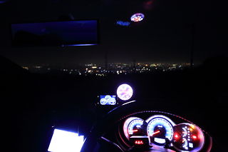 車内から富士市の夜景を観賞