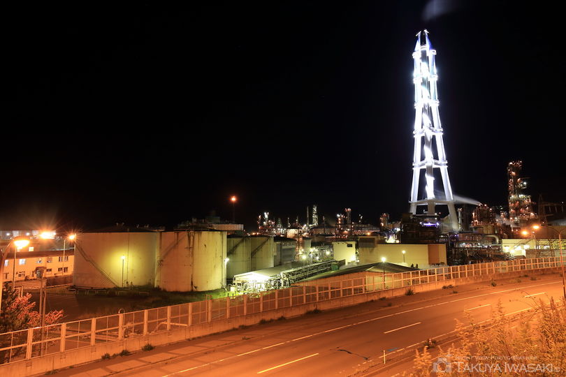 国道37号線・白鳥大橋交差点付近の夜景スポット写真（1）
