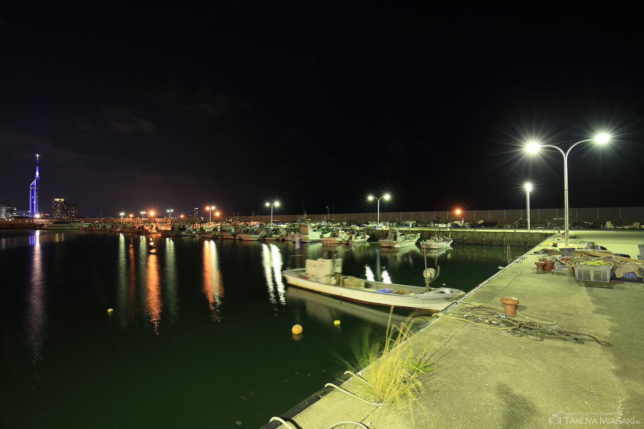 伊崎漁港の夜景スポット写真（3）
