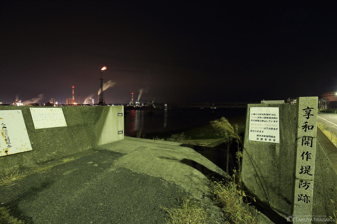 享和開作堤防跡の夜景スポット写真（3）