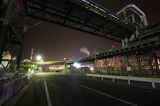 ダイセル化学工業・大竹工場付近の夜景スポット写真（3）class=