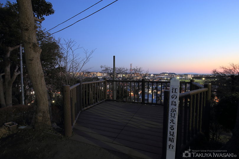 伊勢山公園　江の島が見える見晴台の夜景スポット写真（4）