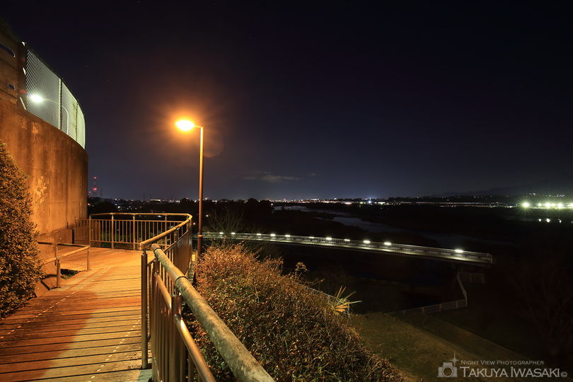 三段の滝展望広場の夜景スポット写真（4）
