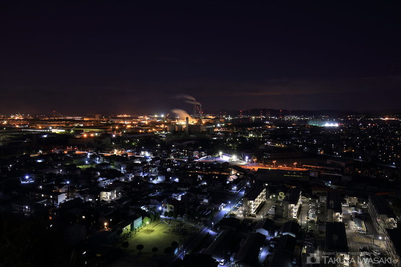 亀島山花と緑の丘公園 展望広場の夜景スポット写真（2）