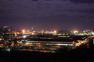 亀島山花と緑の丘公園 展望広場の夜景スポット写真（3）class=
