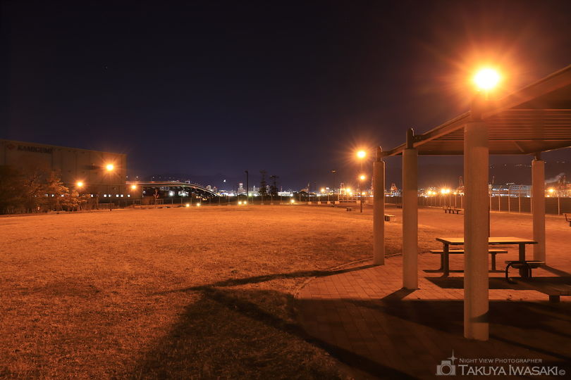 空港島東緑地の夜景スポット写真（2）