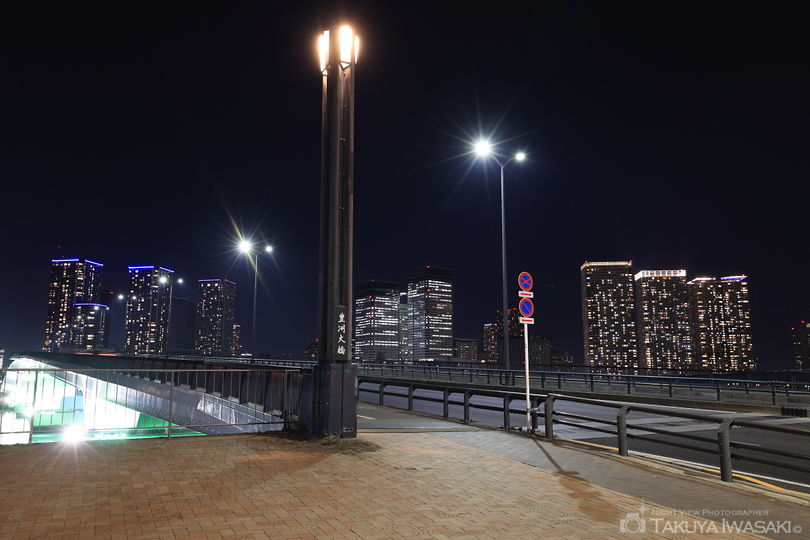 豊洲大橋（西側）の夜景スポット写真（6）