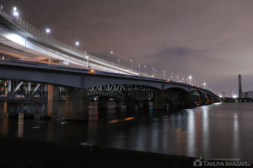 荒川河川敷の夜景スポット写真（4）