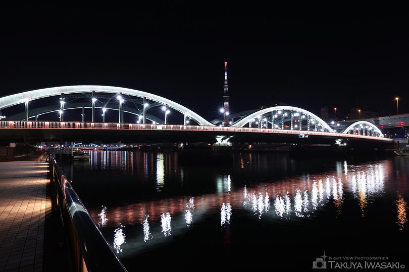 隅田川テラス 厩橋付近の夜景スポット写真（1）
