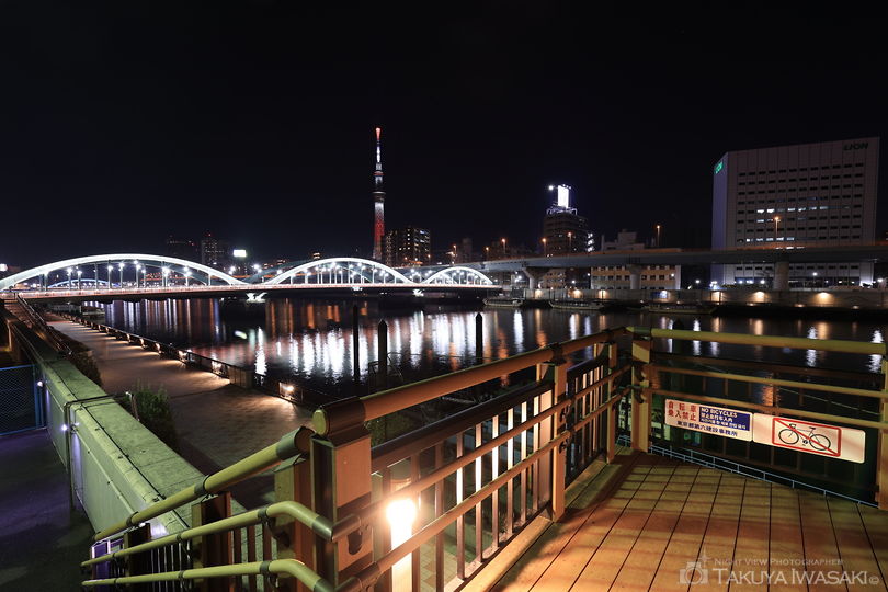 隅田川テラス 厩橋付近の夜景スポット写真（4）