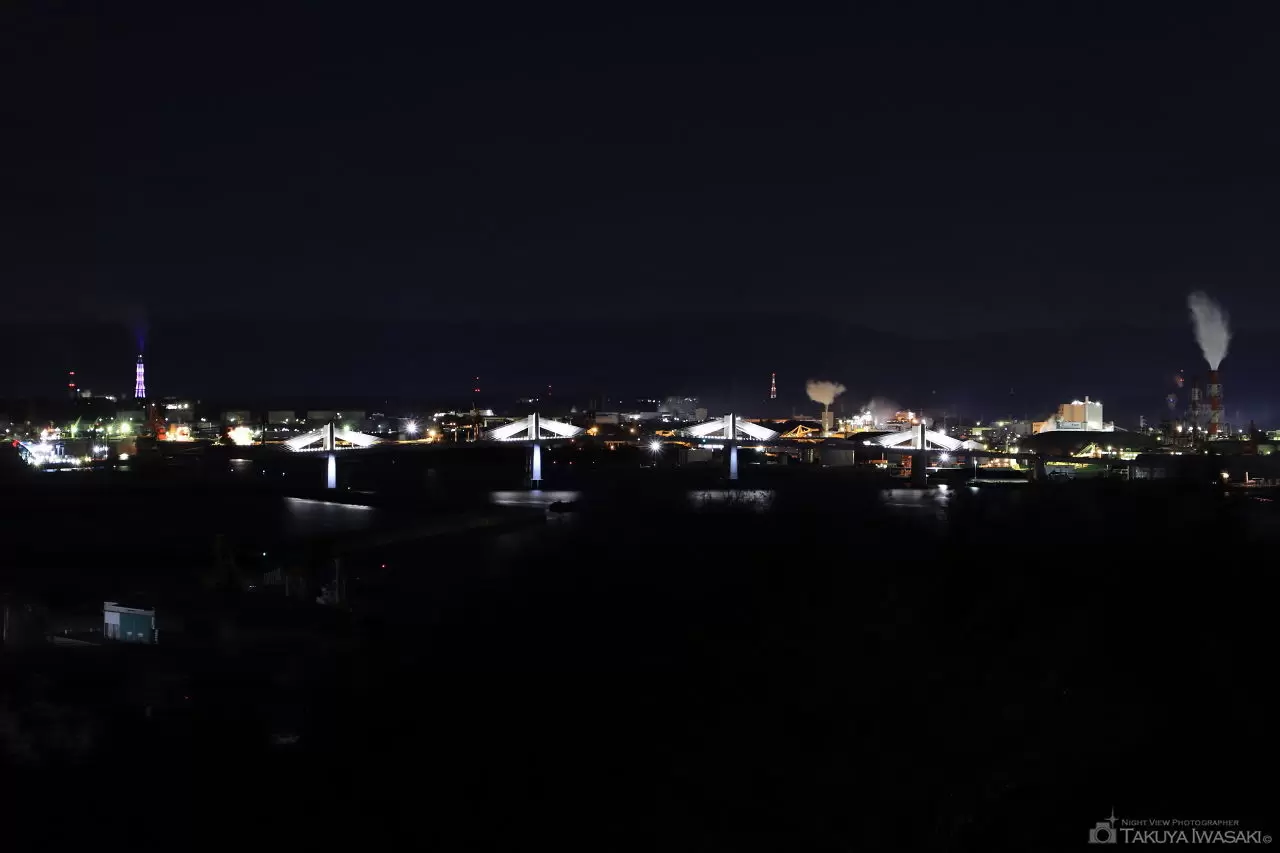 三崎公園 港の見える丘の夜景（福島県いわき市）