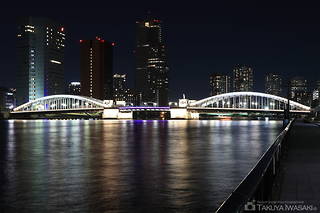 隅田川テラス　浜前水門付近の夜景スポット写真（3）class=