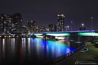 隅田川テラス　佃大橋付近の夜景スポット写真（1）class=