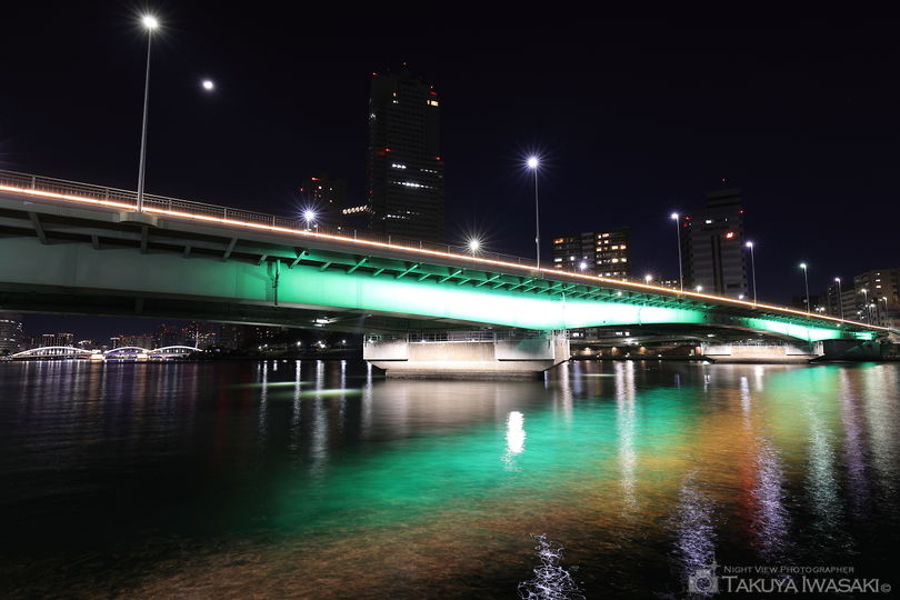 隅田川テラス　佃大橋付近の夜景スポット写真（4）