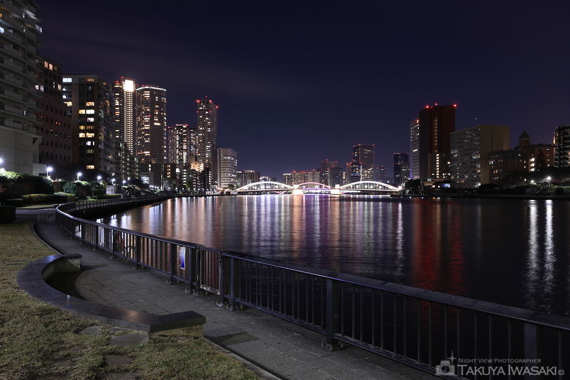 隅田川テラス　佃大橋付近の夜景スポット写真（6）