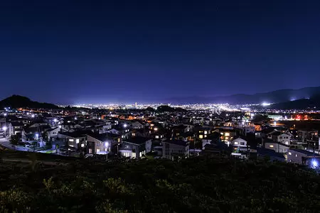 蔵王みはらしの丘公園　展望台の夜景