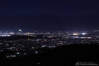飯田市中心部の夜景を望む