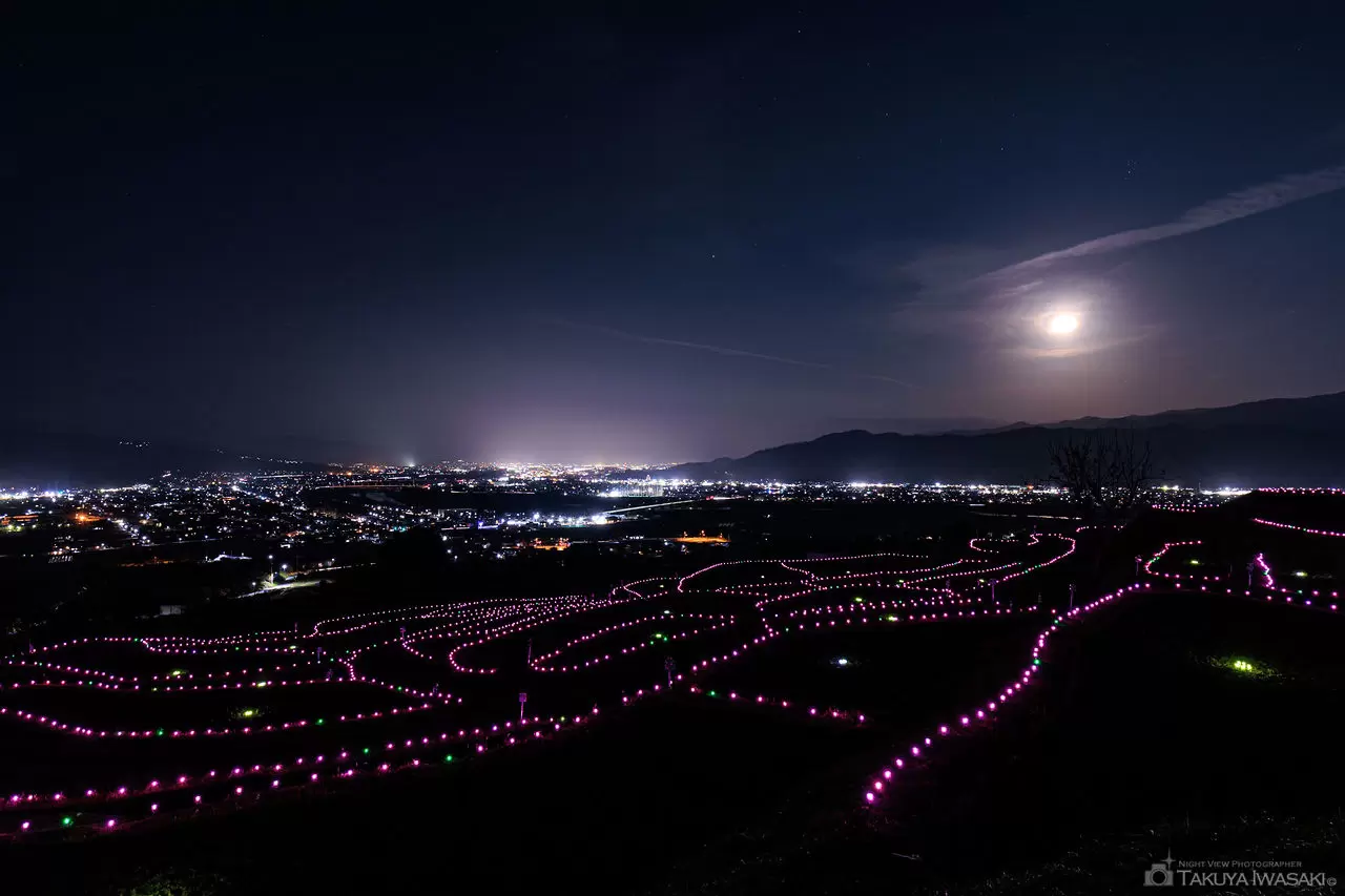 名月の里 姪石苑・姨捨の棚田の夜景（長野県千曲市）