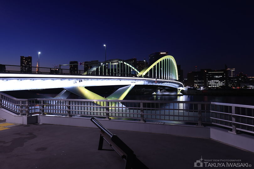 築地大橋橋詰広場の夜景スポット写真（5）