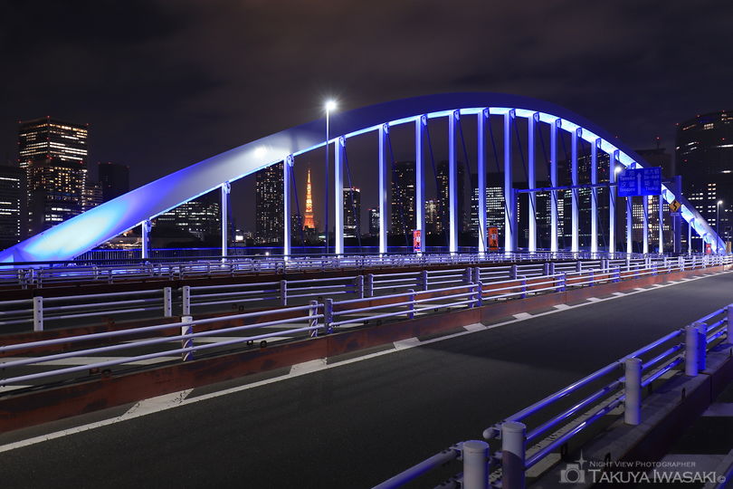 築地大橋 東側歩道の夜景スポット写真（5）