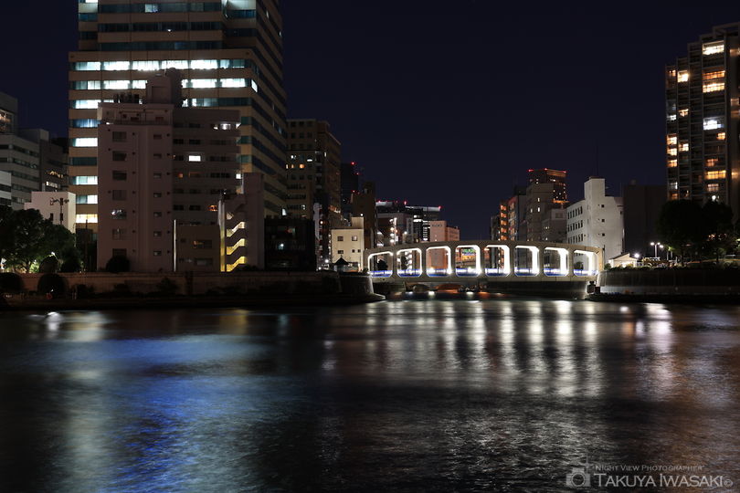 隅田川テラス　永代橋東側の夜景スポット写真（4）