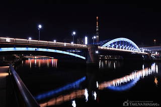 隅田川テラス 駒形橋付近の夜景スポット写真（1）class=