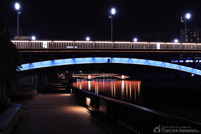 隅田川テラス 駒形橋付近の夜景スポット写真（3）