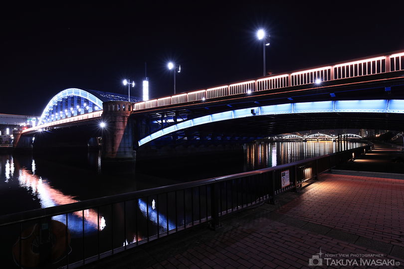 隅田川テラス 駒形橋付近の夜景スポット写真（4）