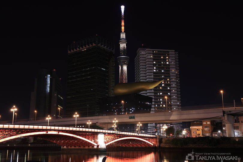 隅田川テラス 吾妻橋付近の夜景スポット写真（1）